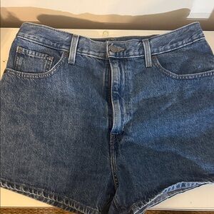 Levi's Dark Blue High-Rise Denim Shorts